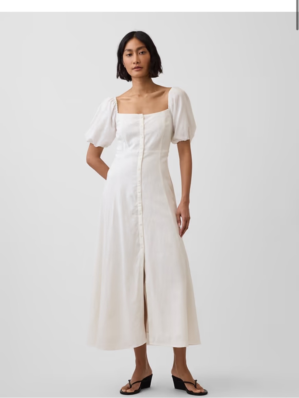 GAP Linen-Blend Empire Waist Maxi Dress